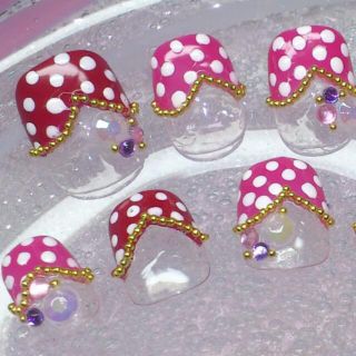 送料込み★ドット柄フレンチ★クリア(つけ爪/ネイルチップ)