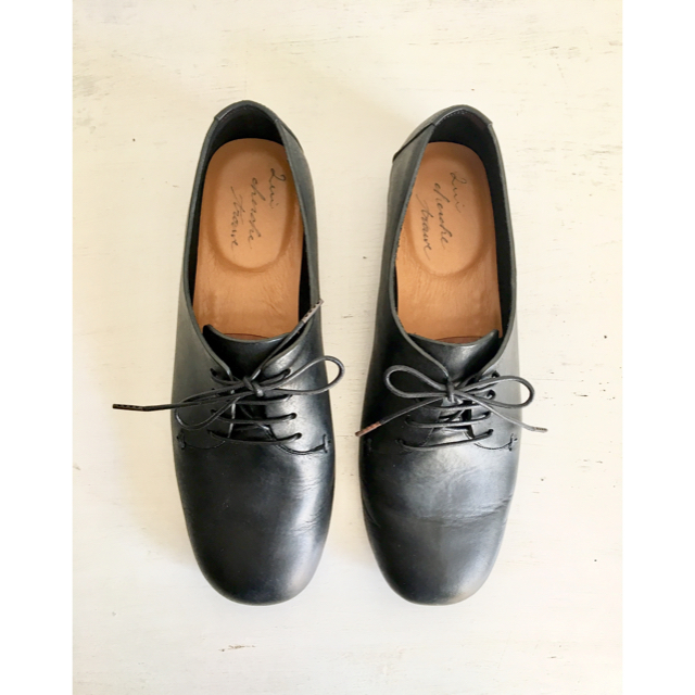 SHOE&SEWN バケッタレザーレースアップシューズ black 39