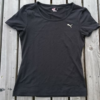 プーマ(PUMA)の値下げ♪PUMA黒ストレッチTシャツ◼️レディスMサイズ(Tシャツ(半袖/袖なし))