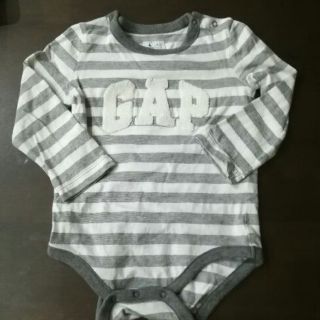 ベビーギャップ(babyGAP)の【美品】baby Gap ロゴボーダーロンパース90(その他)