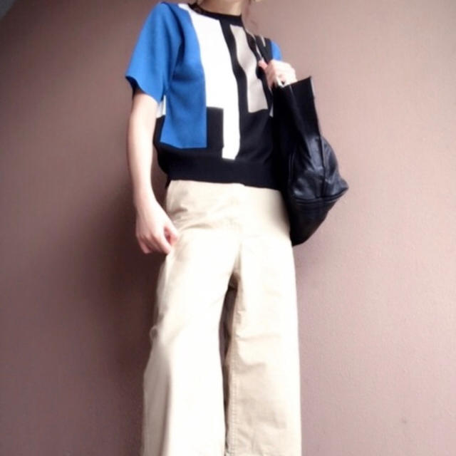 STUDIOUS(ステュディオス)のUNITED TOKYO カラーブロックサマーニット レディースのトップス(カットソー(半袖/袖なし))の商品写真
