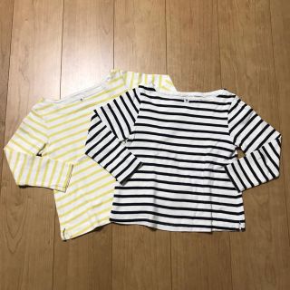 ユニクロ(UNIQLO)のユニクロ/ボートネックボーダーTシャツ 110㎝(Tシャツ/カットソー)