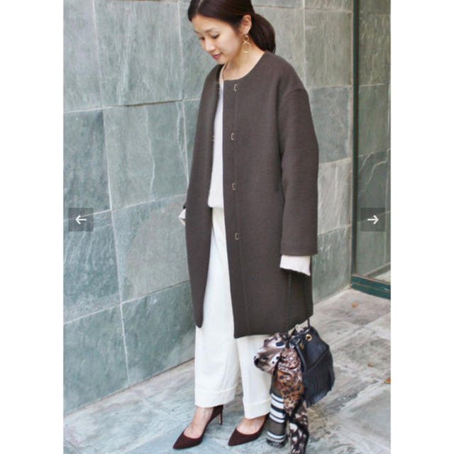 大人気 完売 美品 IENA イエナ ノーカラーコクーンコート グレー