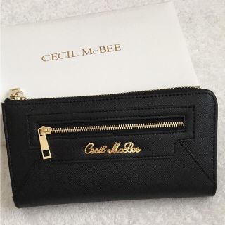 セシルマクビー(CECIL McBEE)の箱なし 新品 セシルマクビー L字ファスナー長財布 ブラック 黒(財布)