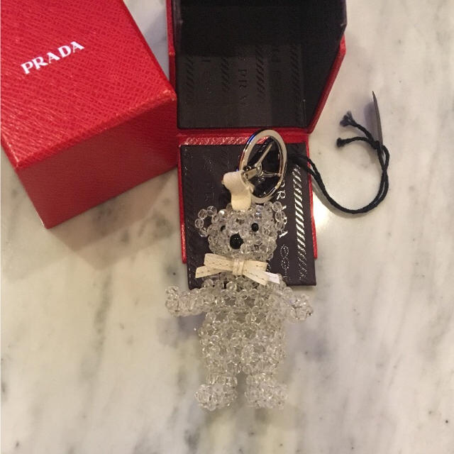 新品 未使用 本物 PRADA プラダ キーホルダー くま ベア チャーム