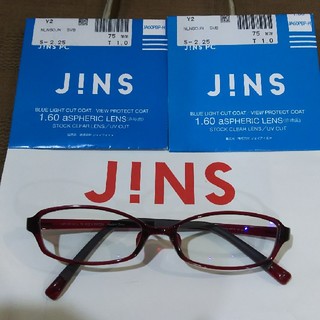 ジンズ(JINS)のJINS 度入りメガネ 赤(サングラス/メガネ)