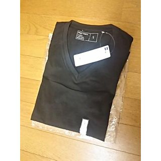 ジーユー(GU)のGU ジーユー【Ｖネック長袖Ｔシャツ／Ｓ】黒(Tシャツ/カットソー(七分/長袖))