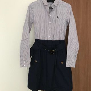 バーバリーブルーレーベル(BURBERRY BLUE LABEL)の【送料込】BBL＊ベルト付・ドッキングワンピ（ホース有）＊店舗限定／紙タグ有＊(ミニワンピース)