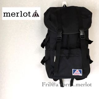 メルロー(merlot)のメルロー  バッグパック リュック ＊ブラック(リュック/バックパック)