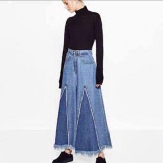 ザラ(ZARA)のZARA リメイクワイドデニム 38 M(デニム/ジーンズ)