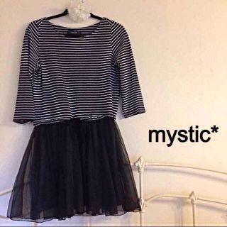 ミスティック(mystic)のmystic ボーダーチュールワンピース(ミニワンピース)