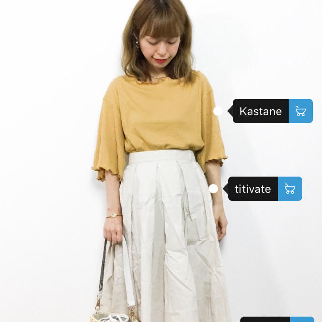 Kastane(カスタネ)のカスタネ リブフリルTee レディースのトップス(Tシャツ(半袖/袖なし))の商品写真