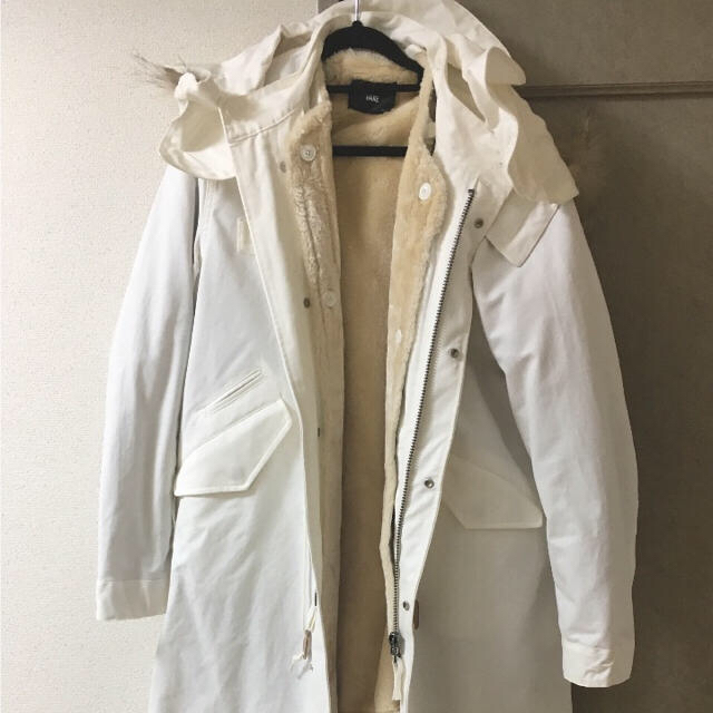 珍しい HARE モッズコート ホワイト コーデュロイ モッズコート