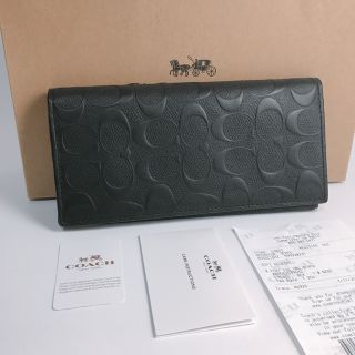 コーチ(COACH)のCOACH コーチ　タグ付き★レザーシグネチャーブラック　長財布　新品(長財布)