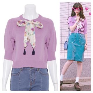 Lily Brown - スカーフ付きニットプルオーバー♡の通販 by elli's shop ...