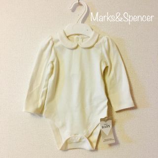 プチバトー(PETIT BATEAU)のラスト一点✳︎日本未上陸✳︎丸襟 長袖 ロンパース ホワイト zara 好きに♡(ロンパース)