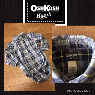 オシュコシュ(OshKosh)のOSHKOSH  24MONTHS 長袖 ロンパース チェック 男の子(ロンパース)