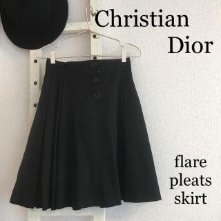 クリスチャンディオール(Christian Dior)のクリスチャンディオール♡ソフトプリーツ ボリュームスカートM(ひざ丈スカート)