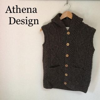 ネストローブ(nest Robe)のムーミン様専用Athena Design アランニットベスト ブラウン(ニット/セーター)