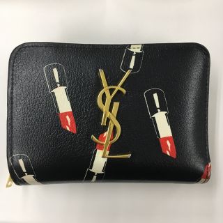 サンローラン(Saint Laurent)の【値下げ】サンローラン リップ柄 折りたたみ財布(財布)