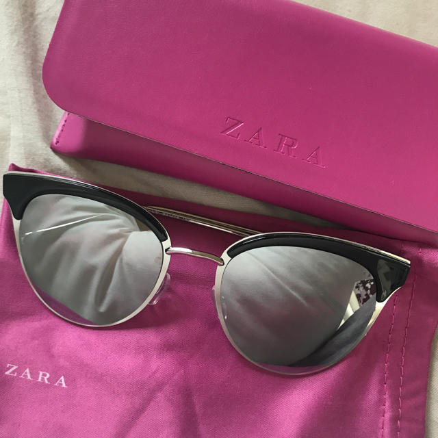 ZARA(ザラ)のメタルキャッツアイ サングラス zara レディースのファッション小物(サングラス/メガネ)の商品写真