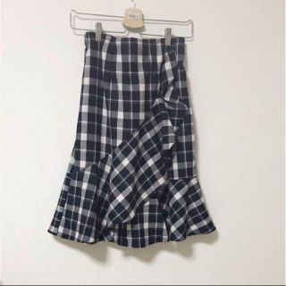 ザラ(ZARA)の新品 チェック フリルスカート(ロングスカート)