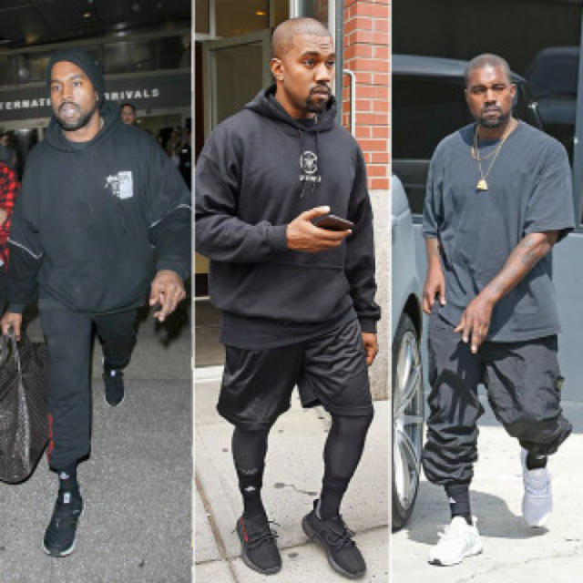 kanye in adidas socks