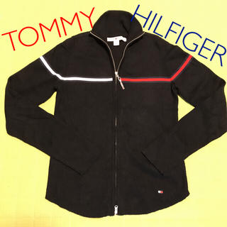 トミーヒルフィガー(TOMMY HILFIGER)の【美品】トミー ヒルフィガー 両開き ジッパー  ジップアップ リブ ニット (カーディガン)