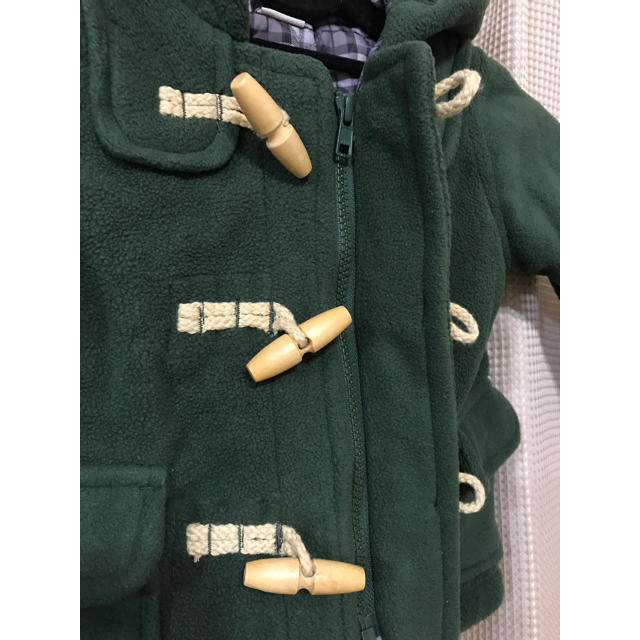 グリーン♡ダッフルコート90美品 キッズ/ベビー/マタニティのキッズ服男の子用(90cm~)(コート)の商品写真