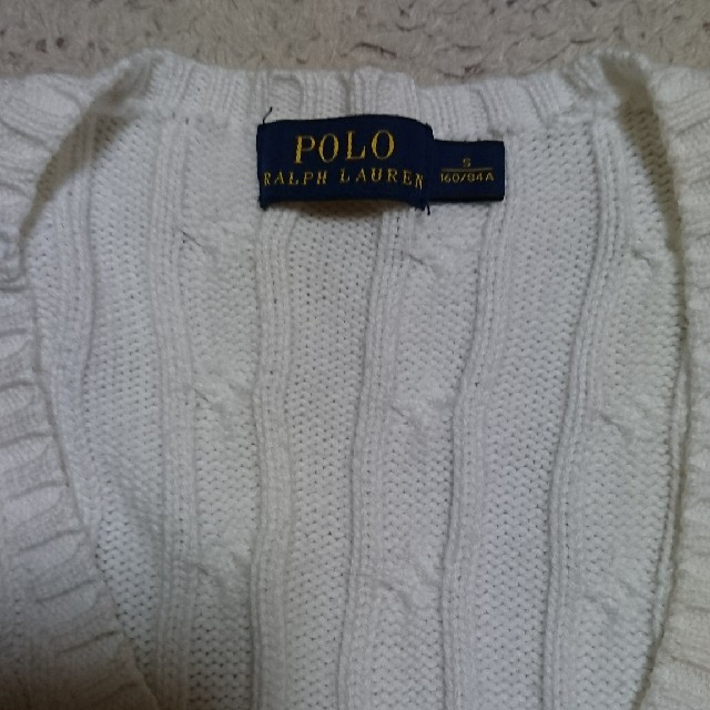 POLO RALPH LAUREN(ポロラルフローレン)の★値下げ★ ラルフローレン ポロ セーター ホワイト Vネック レディースのトップス(ニット/セーター)の商品写真