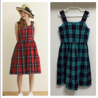 ドットアンドストライプスチャイルドウーマン(Dot&Stripes CHILDWOMAN)のchild woman チェックワンピース(ひざ丈ワンピース)