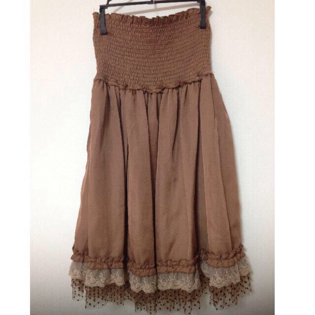 axes femme(アクシーズファム)のハイウエストスカート、ベアワンピース レディースのスカート(ひざ丈スカート)の商品写真
