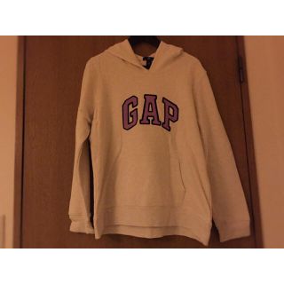 ギャップ(GAP)のGAP/フーディー/パーカー/XLサイズ/クリーム/ロゴ/ピンクパープル/裏起毛(パーカー)