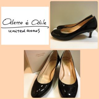 オデットエオディール(Odette e Odile)の定価1.6万♡オディットエオディール♡ブラックエナメル パンプス♡(ハイヒール/パンプス)