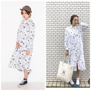 RUBY AND YOU????フリーマーケット柄シャツワンピ