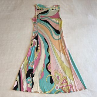 エミリオプッチ(EMILIO PUCCI)の格安☆EMILIO PUCCI シルクワンピース サイズS~M エミリオプッチ(ひざ丈ワンピース)