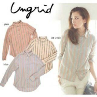 アングリッド(Ungrid)の【美品】ungrid ヴィンテージマルチストライプシャツ ブルー(シャツ/ブラウス(長袖/七分))