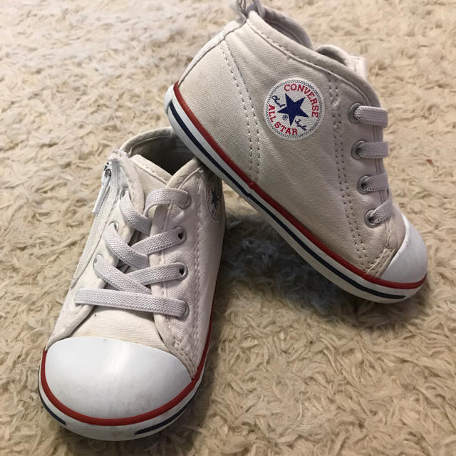 CONVERSE(コンバース)のキッズ ベビー コンバース 白 14cm キッズ/ベビー/マタニティのベビー靴/シューズ(~14cm)(スニーカー)の商品写真