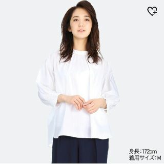 ユニクロ(UNIQLO)のユニクロ コットンギャザーブラウス(シャツ/ブラウス(長袖/七分))