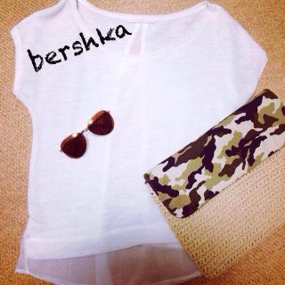 ベルシュカ(Bershka)のbershka 白T ♡(Tシャツ(半袖/袖なし))