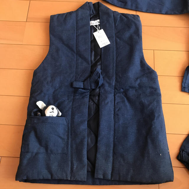 100センチ 新品訳あり 作務衣 お坊さんの作業服 キッズ/ベビー/マタニティのキッズ服男の子用(90cm~)(和服/着物)の商品写真