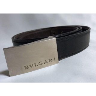 ブルガリ(BVLGARI)の正規激レア ブルガリ プレートロゴバックル リバーシブルベルト 黒×茶 調節可能(ベルト)