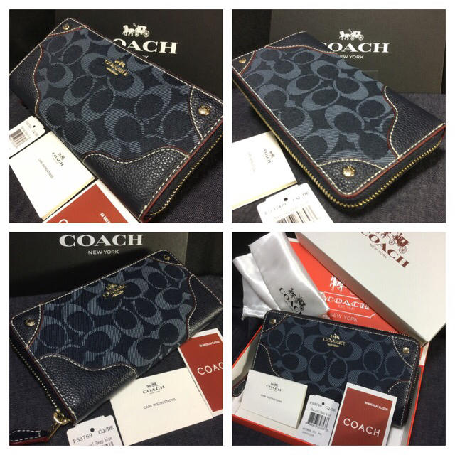COACH(コーチ)の処分セール！新品コーチ 長財布F53769ミッドナイトブルー ラウンドファスナー レディースのファッション小物(財布)の商品写真