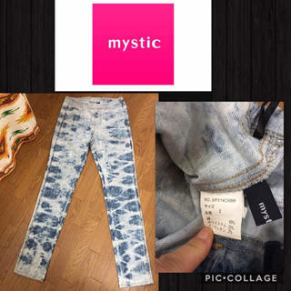 ミスティック(mystic)のmystic デニム ストレッチ スキニー レギンス ブリーチ 股下81 美品(デニム/ジーンズ)