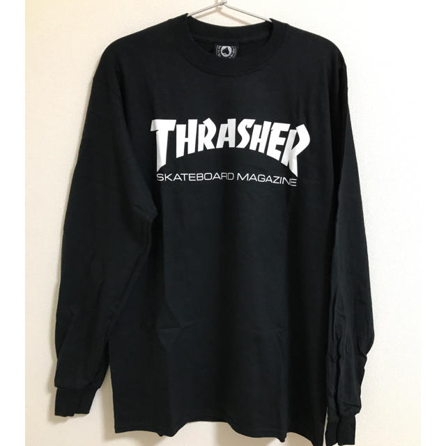 THRASHER(スラッシャー)の【緊急値下げ】THRASER  長袖 ロゴTシャツ ブラック Sサイズ メンズのトップス(Tシャツ/カットソー(半袖/袖なし))の商品写真