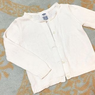 オールドネイビー(Old Navy)のOLD NAVY カーディガン 白 3T 80.90(カーディガン)