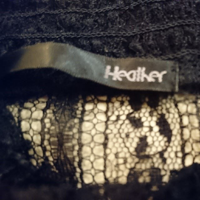 heather(ヘザー)のheatherヘザー トップス ブラック レディースのトップス(カットソー(長袖/七分))の商品写真