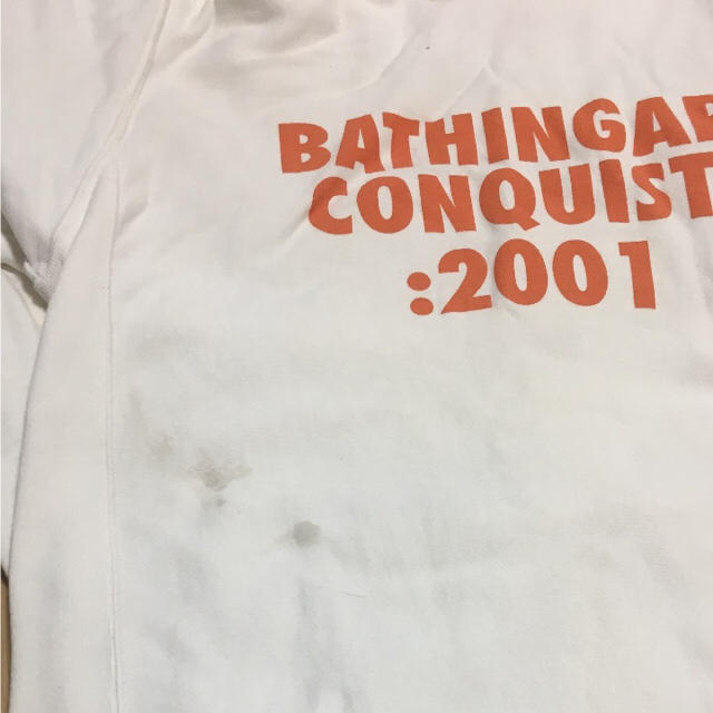 A BATHING APE(アベイシングエイプ)のアベイシングエイプ abathingape スエットスタジャン カラーホワイト  メンズのトップス(パーカー)の商品写真