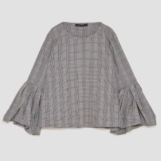 ザラ(ZARA)のZARA  グレンチェック トップス(カットソー(長袖/七分))