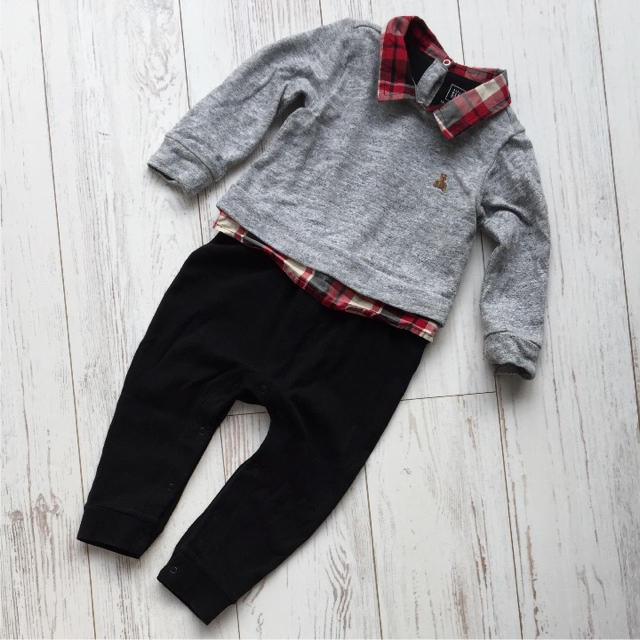 babyGAP(ベビーギャップ)の美品 レイヤード風ロンパース キッズ/ベビー/マタニティのベビー服(~85cm)(ロンパース)の商品写真